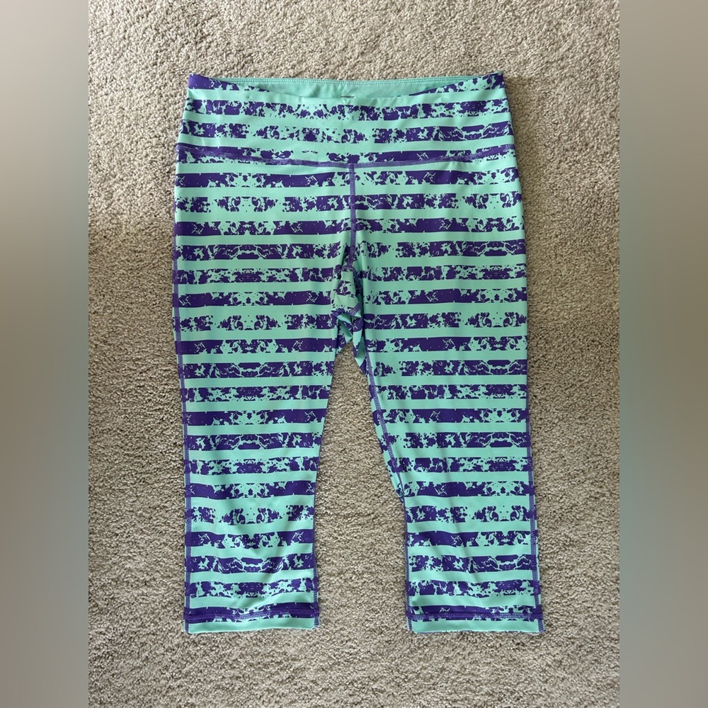 Zella women’s Purple and Green Leggings Performance Activewear